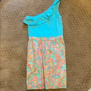 One shoulder neon Lilly Pulitzer dress